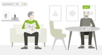 Ilustração de pessoas conversando em uma sala silenciosa